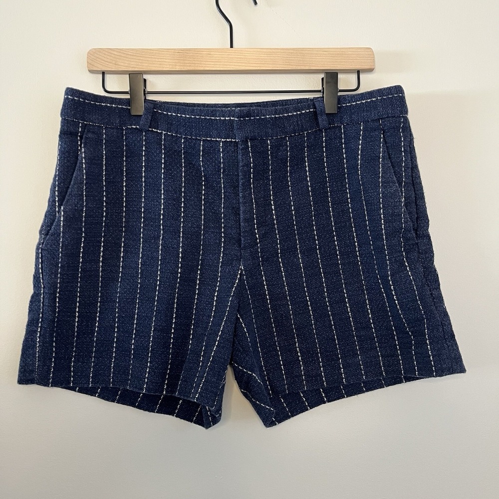 Banana Republic Women Navy Blue White Striped Shorts Size 10